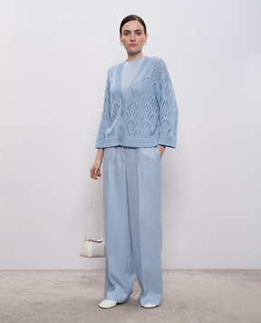Peserico Blue pants with brand patch A0404002606