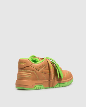 Off-White Out Of Office brown leather sneakers OF05734210