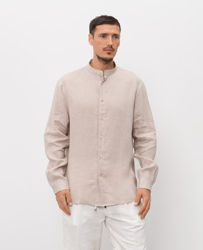 Brunello Cucinelli Beige linen shirt MA6980625