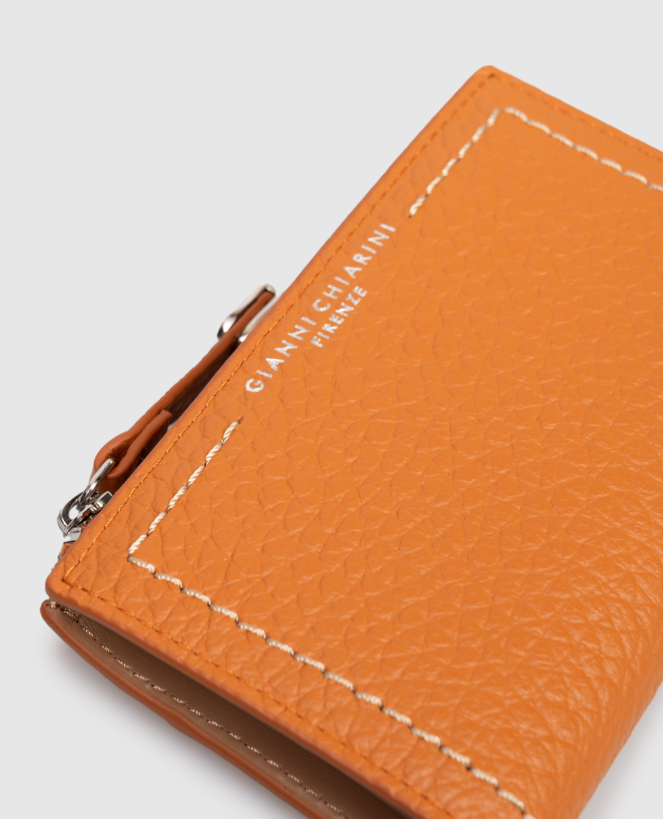 Brown leather wallet with logo Gianni Chiarini 4