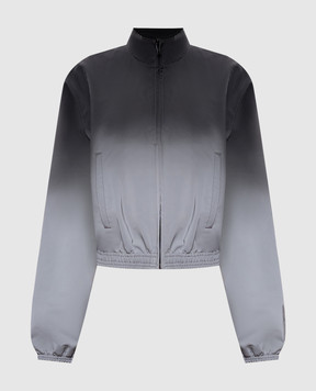 Alexander Wang Shrunken Reflective Grey Track Jacket 1WC1262709