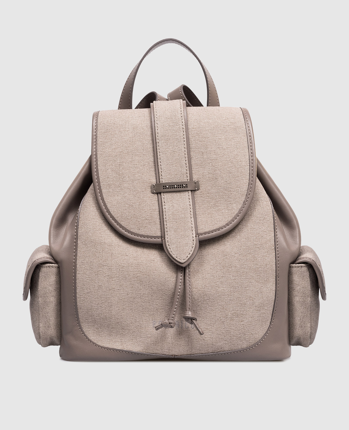 

Brown combination backpack with branded patch Peserico