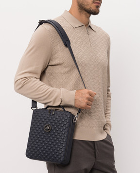 Stefano Ricci Blue leather bag with brand embossing ND218GTUMR1MR