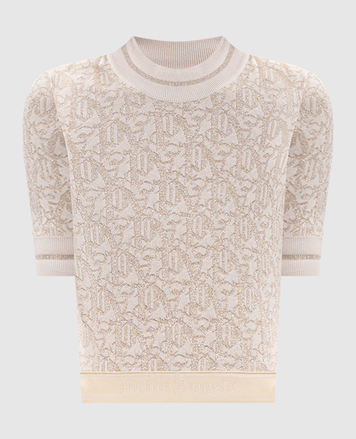 

Beige top with lurex pattern Palm Angels