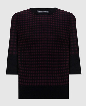 Ermanno Scervino Purple cashmere and wool short-sleeved jumper D495L319UIE