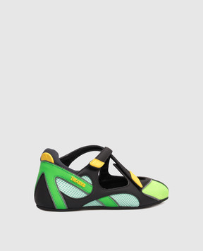 The Attico Green ballet flats Floor 01 with logo 260WSH00871MIX024AA