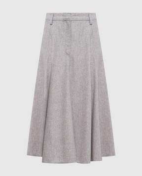 Brunello Cucinelli Gray wool skirt MP549G4076