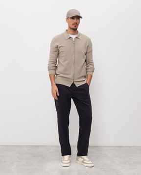 ISAIA Beige cardigan made of wool, silk and cashmere MG8441Y0537
