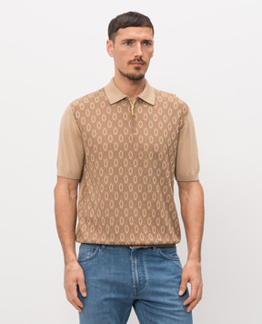 Stefano Ricci Brown silk polo shirt K414015P31F26166