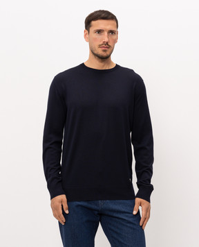 Stefano Ricci Blue wool jumper with logo monogram K303025G01F26345