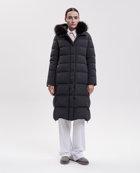 MooRER Gray elongated down jacket ZAGARA ZAGARAKN