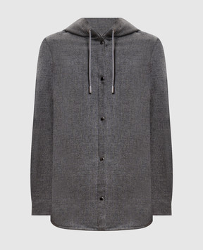 Marco Pescarolo Gray wool shirt with hood MUSAD5434