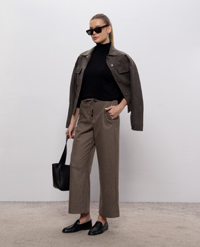 Max Mara Brown FLORIA wool trousers SMMFLORIA
