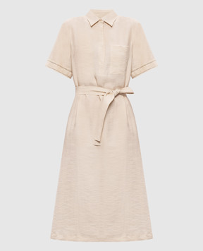 Peserico Beige dress with linen A0203905435
