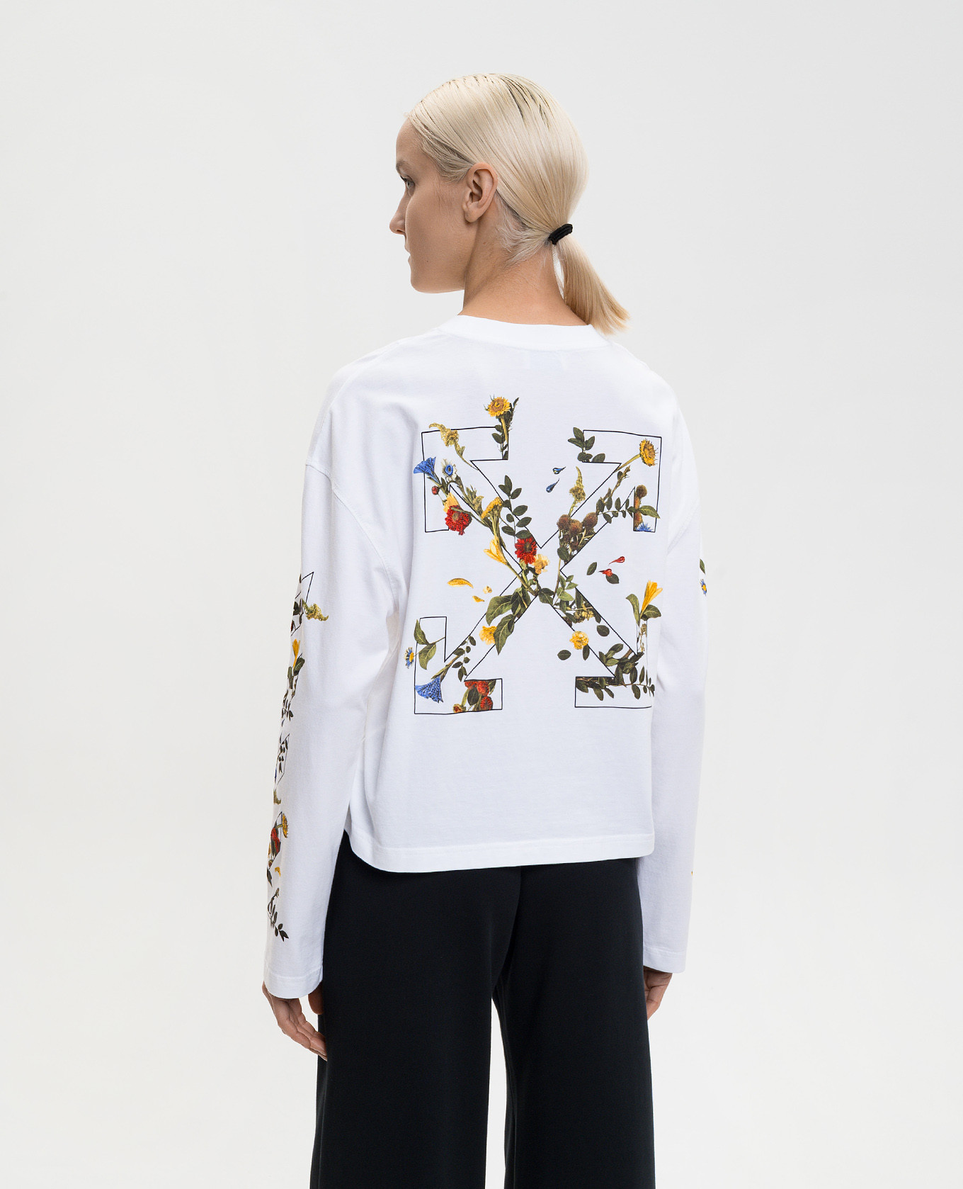 

White jumper with Flowers Arrow print Off-White