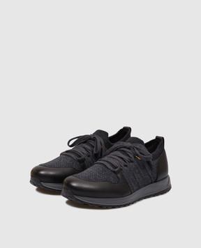 Doucal's Black combination sneakers DU3221SYDNPX783