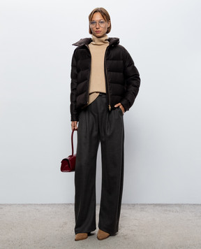 Herno Brown wool and silk down jacket PI002252D33541
