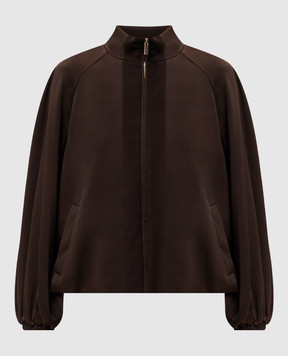 Twinset Brown jacket with textured logo 262TP2132