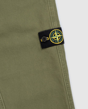 Stone Island Children's khaki pants with logo patch L2S163100002S010414
