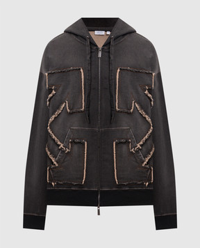 Off-White Grey sports jacket with logo patch 44MBE015S26D001