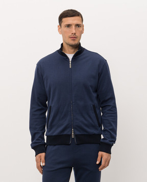 Castangia dal 1850 Blue sports jacket with silk DTU21