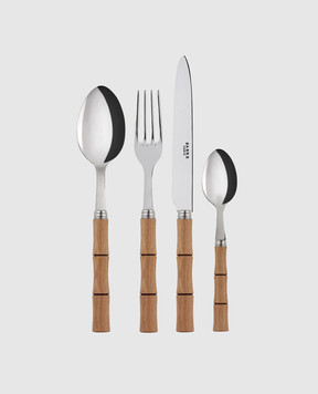 Sabre Paris Bambou brown cutlery set for 6 people BAMBOOSHAPEMISCELL24pz