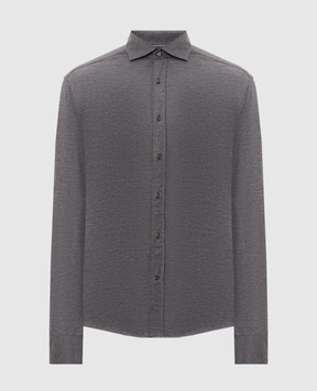 Brunello Cucinelli Gray melange silk shirt MH8366686