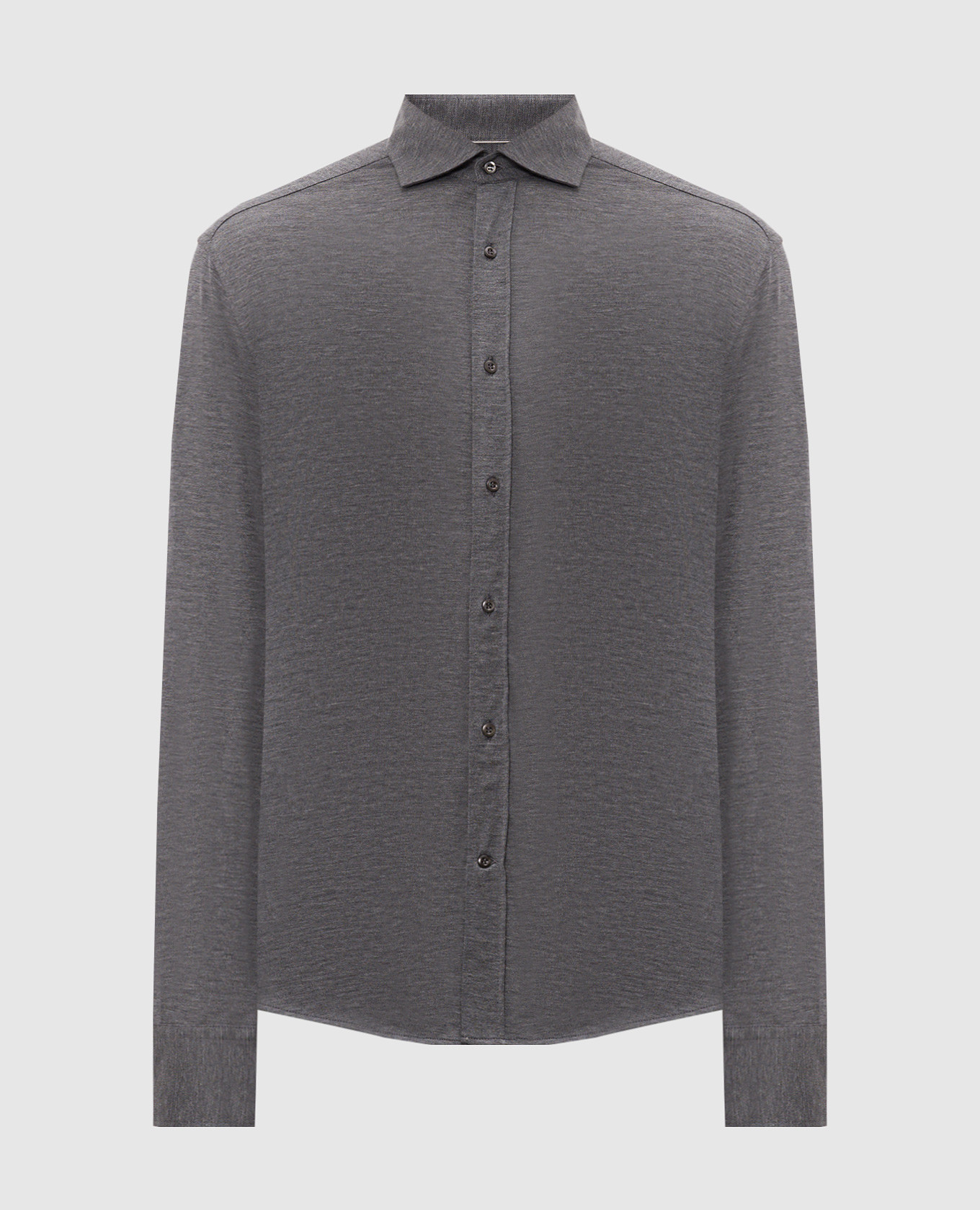 Gray melange silk shirt