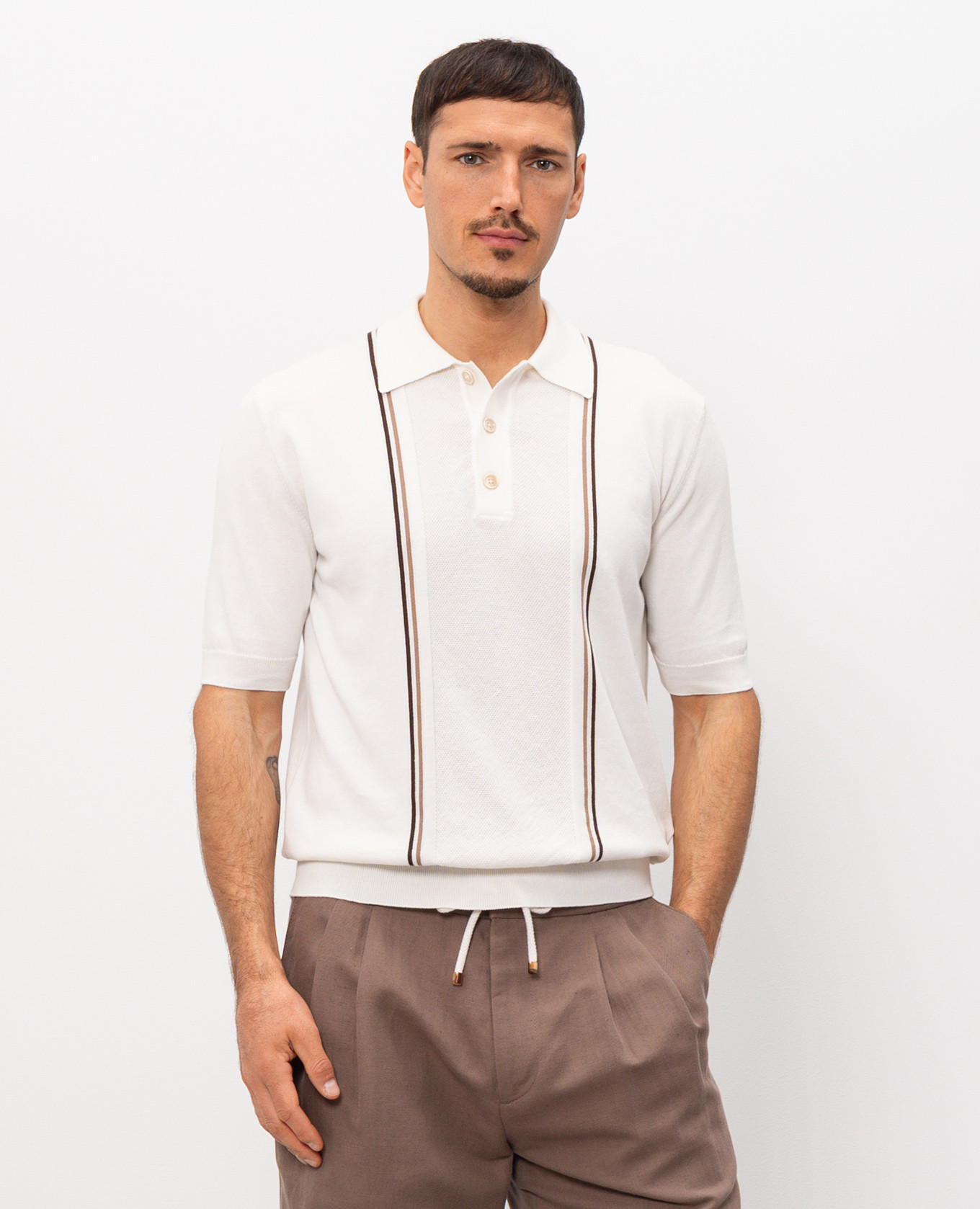 Ivory polo shirt Cashmere&Whiskey 3