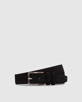 Kiton Black suede belt USCA006N00108
