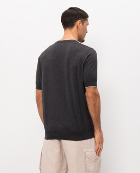 Brunello Cucinelli Grey t-shirt with edging M29805200