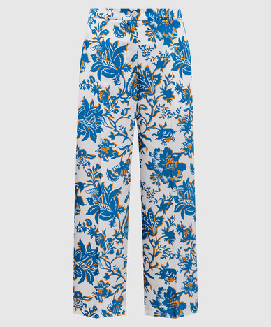 White printed pants
