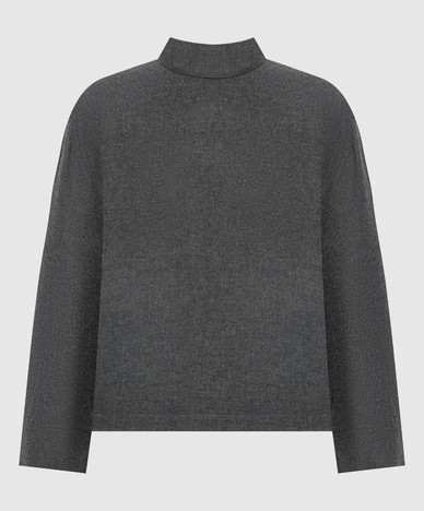 Top gris con lana