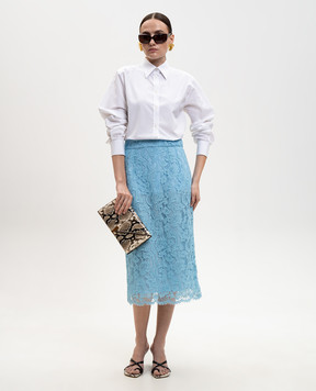 Dolce&Gabbana Blue lace skirt F4B7ITILMDR