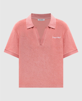 Sporty & Rich Pink terry polo with logo embroidery TO001712326PI22
