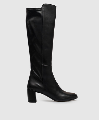 Black leather boots Lynn