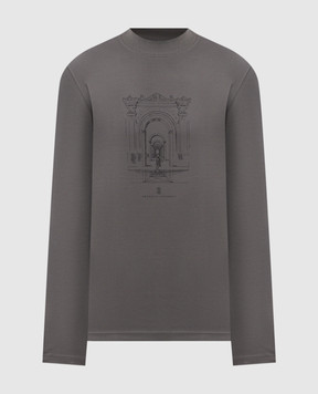 Brunello Cucinelli Gray long sleeve with print ML8241357P