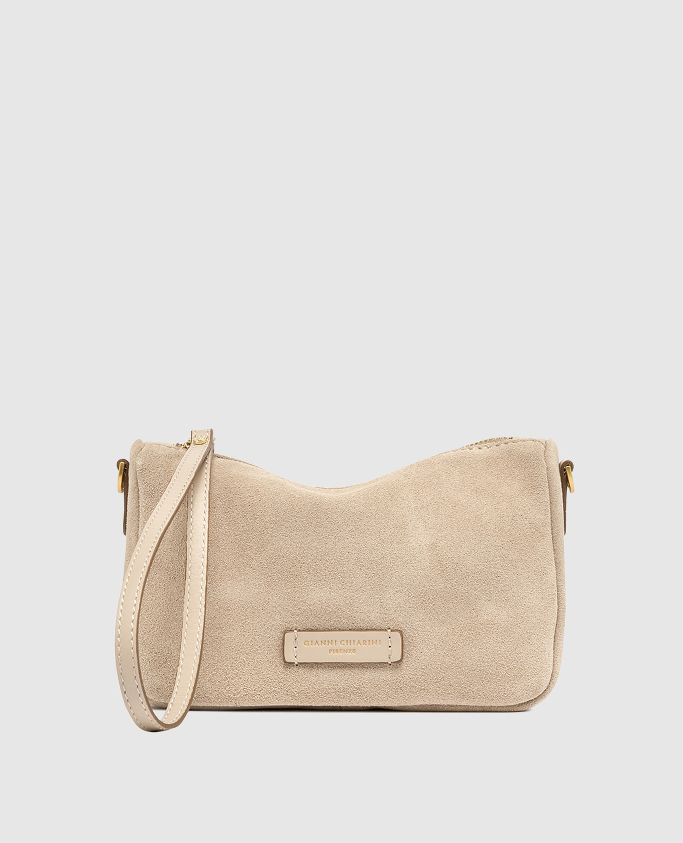 Beige suede cross-body bag Nora
