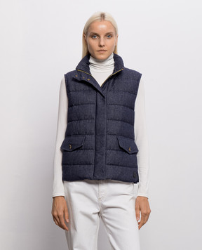 Moncler Blue down vest L20931A00080599N5