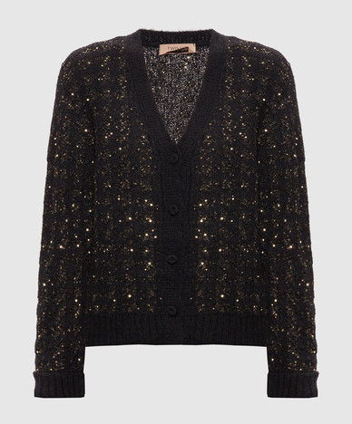 Black patterned cardigan