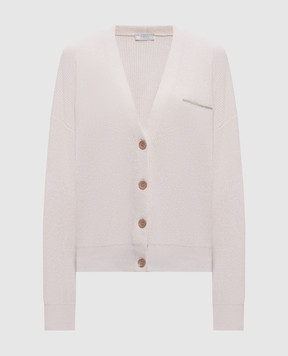 Peserico Beige cardigan made of wool, silk and cashmere A99859F12K09283