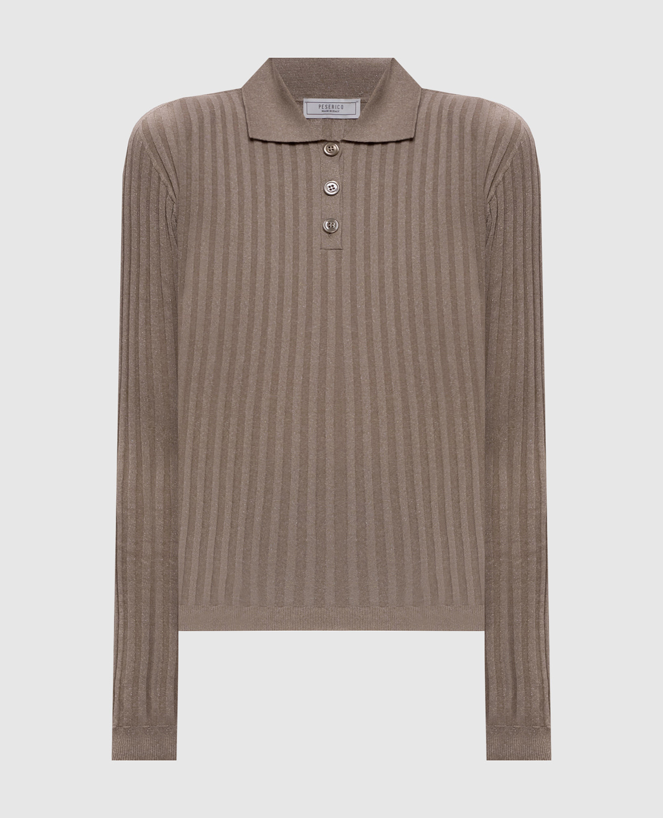 

Beige striped polo shirt Peserico