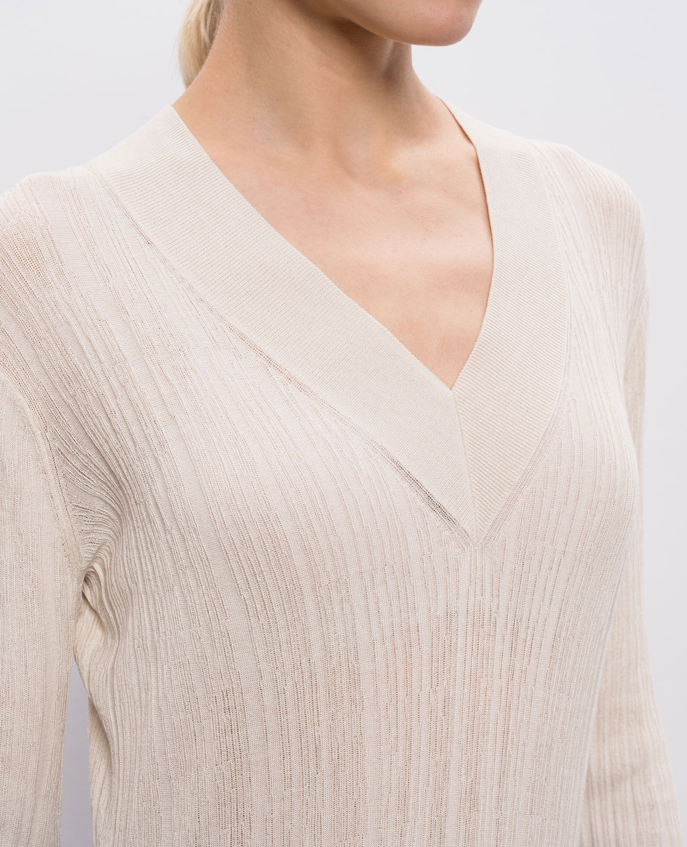 Beige Jardin pullover with silk JOSEPH 5