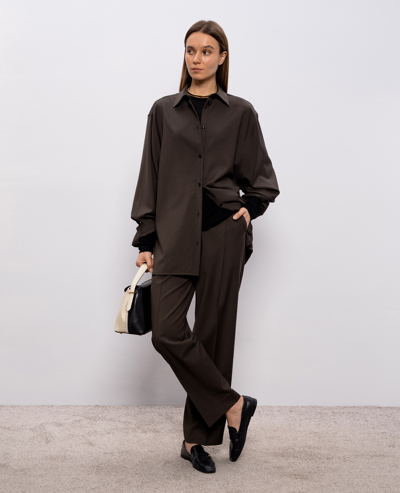 Brown wool shirt Toteme 2