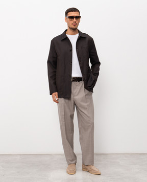 MooRER Brown Keaton wool and linen jacket KEATONLIW