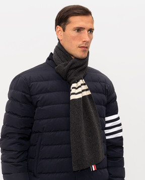 Thom Browne Dark gray cashmere scarf MKS026A00011