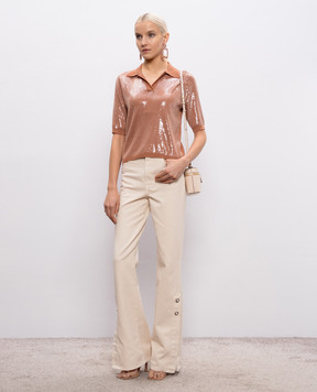 Twinset Brown polo with sequins 261TP3300