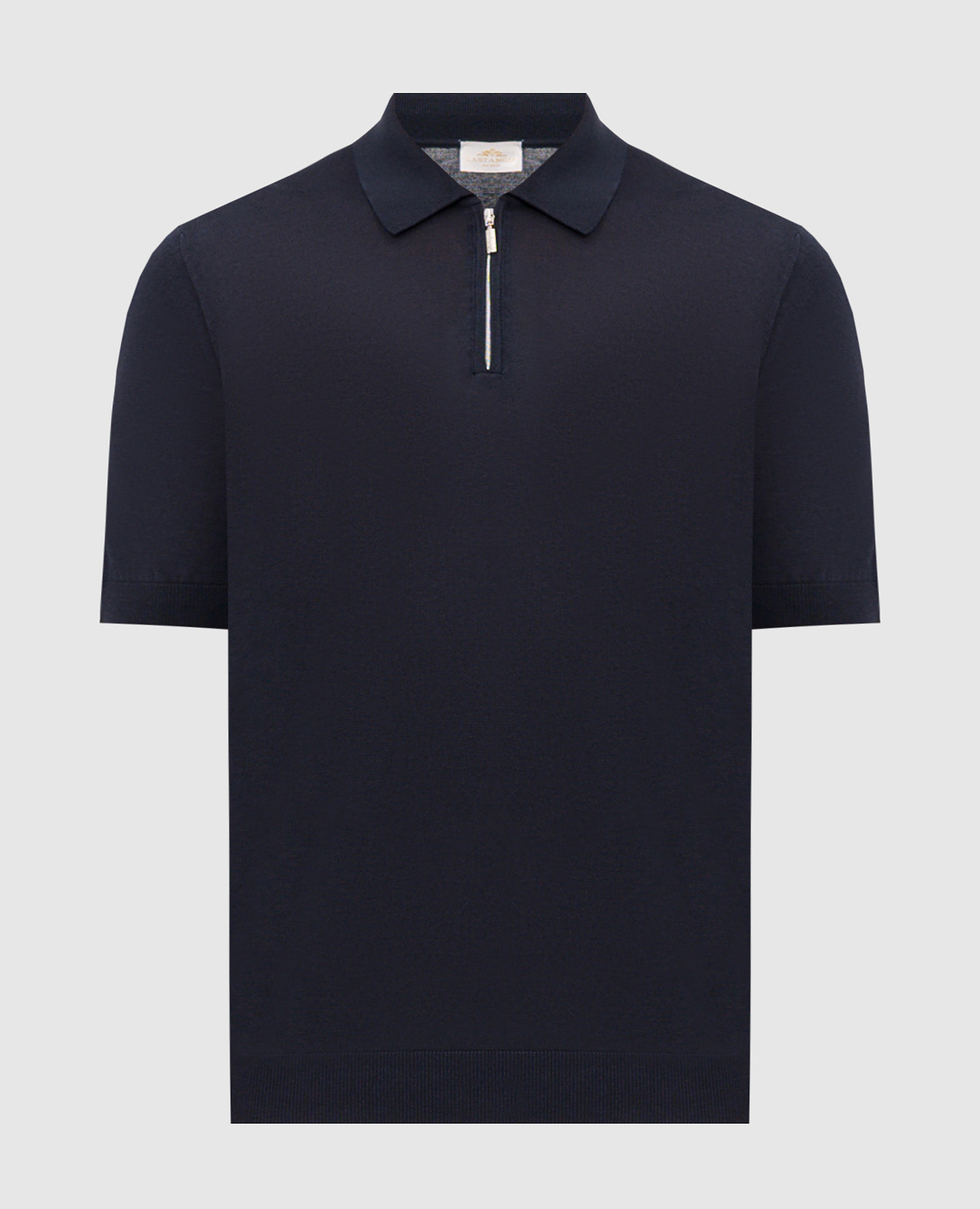 Blue polo with silk