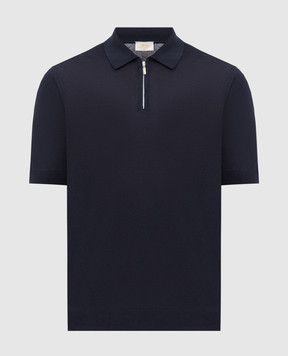 Castangia dal 1850 Blue polo with silk DBPZ1S26