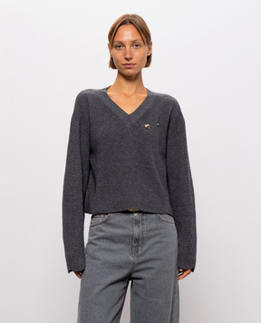 Twinset Gray pullover with wool 262TP3052